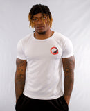 Q2AA Men's White Poly Tee