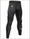 Black/Blue Men's Q2 Compression Pants