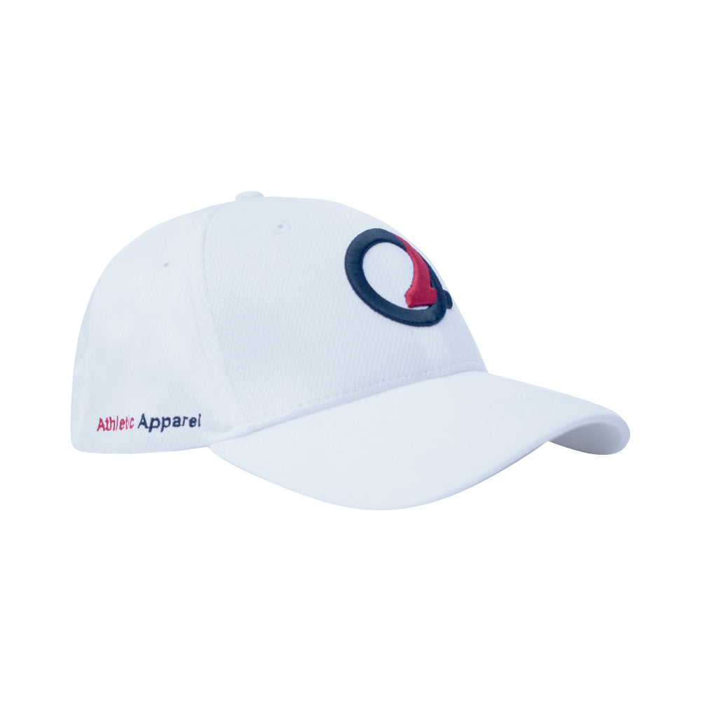 – Athletic Q2 White Black/Red Flex Fit Cap Apparel Logo