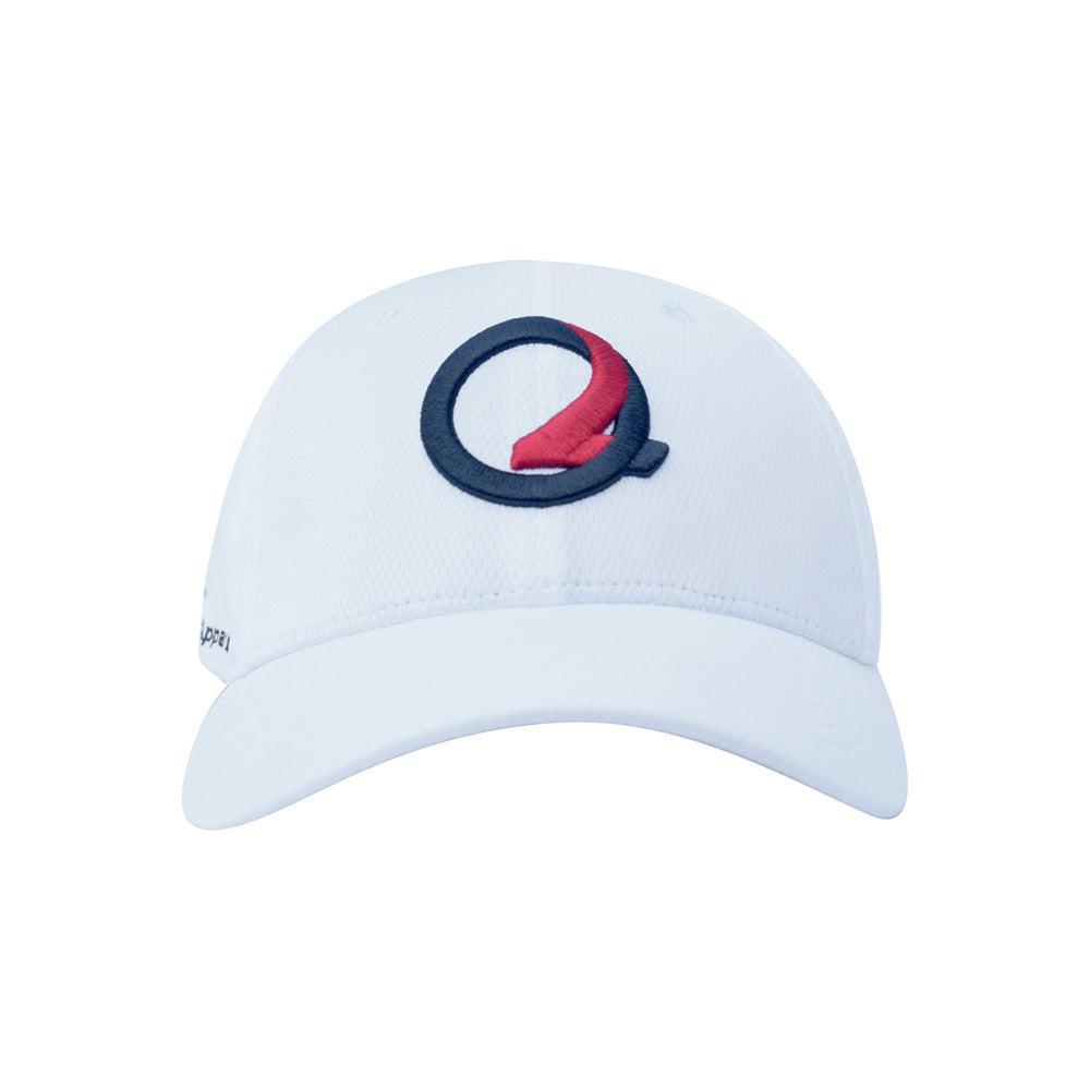 White Flex Cap Q2 Athletic – Apparel Logo Fit Black/Red